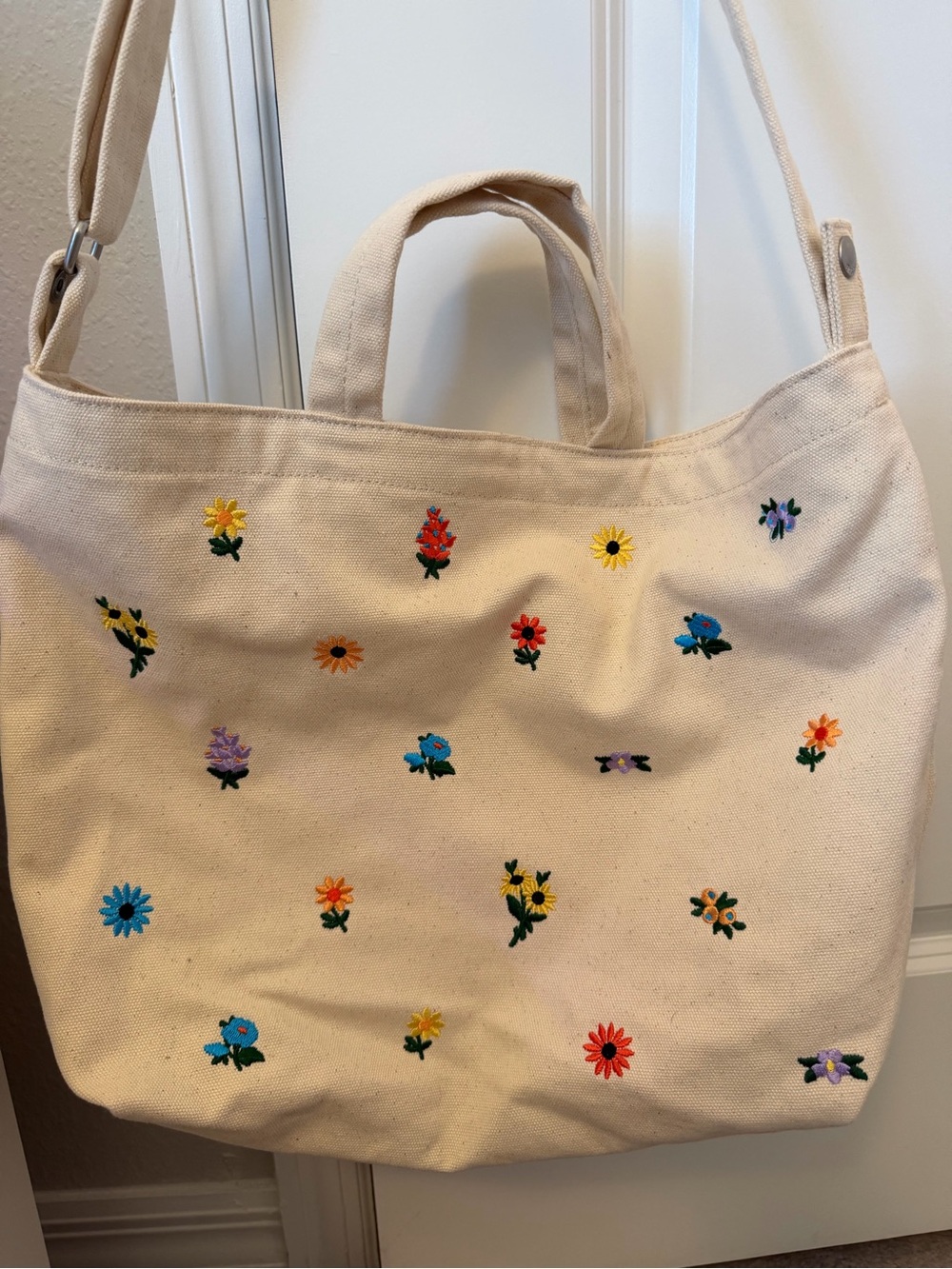 Baggu Horizontal Zip Duck Bag - Embroidered Ditsy Floral - NWOT - Picture 5 of 8